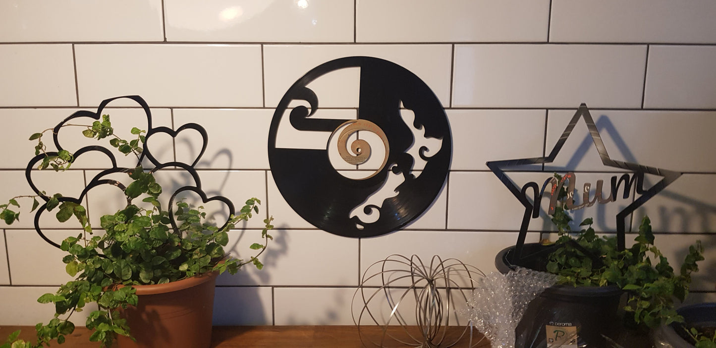 NZ Map & Koru Vinyl Display